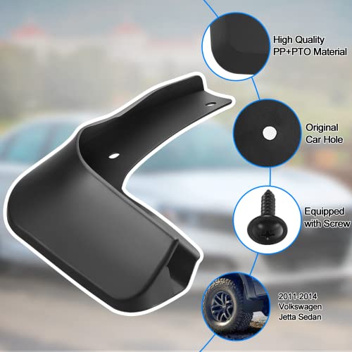 Image of BDFHYK Mud Flaps Splash Guards 4PCS Front & Rear Side Mud Guards Compatible with Volkswagen Jetta 2011-2014 6th gen