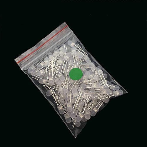 100pcs 3mm LED Diode 3 mm White Green Red Blue Yellow Orange Pink Purple Warm White Round Head LED Lamp DIY Light Emitting Diode (100pcs White-Green)