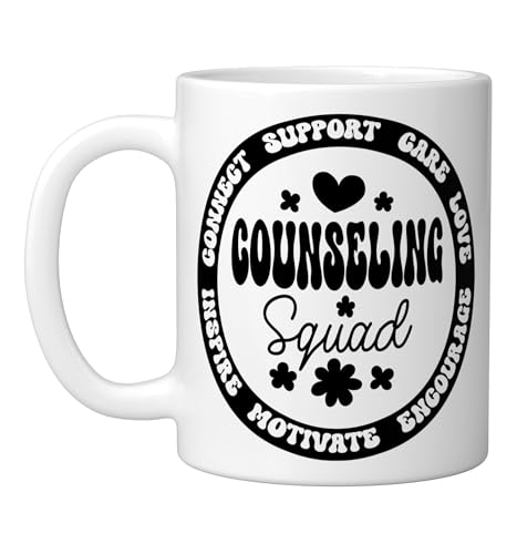 Groovy Counseling Squad Appreciation Week Back to School Ceramic Mug, White