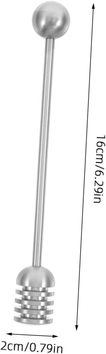 2pcs Blender Honey Wand Stick Honey Stir Sticks Honey Dippers Honey Table Dispenser Honey Stick Honey Spoons for Tea Honey Dripper Honey Dispenser Sticks Silver Stainless Steel