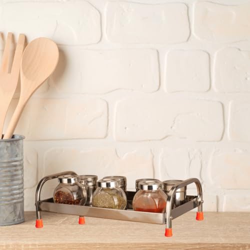 Image of STAINLESS STEEL 1-Tier Countertop Multipurpose Organizer|Tiered Shelf Storage Rack, Counter Top Organiser Storage Shelf For Home Kitchen And Bathroom
