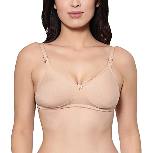 Image of Inner Sense Bra for Woman Made with Organic Cotton and Bamboo I Demi Cups Backless Bra for Woman with Removable Straps and Transparent Back I Non Padded Wire-Free Innerwear