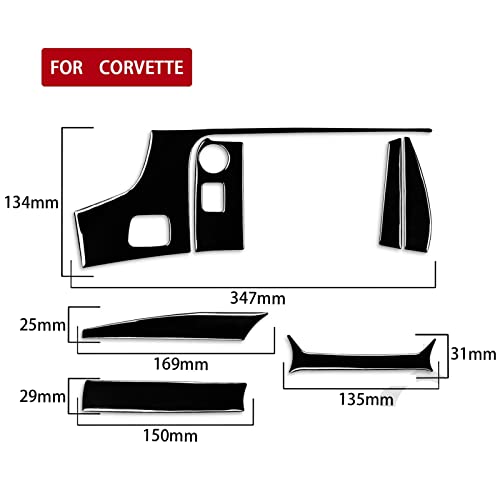 Combinaison navigation centrale noire rénovation console Corvette C7 4pcs - 7