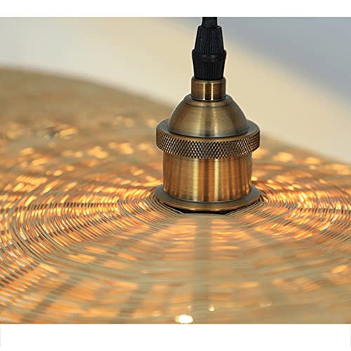 Lampe suspendue bambou éclairage doux pour chambre et plafond bas - 7
