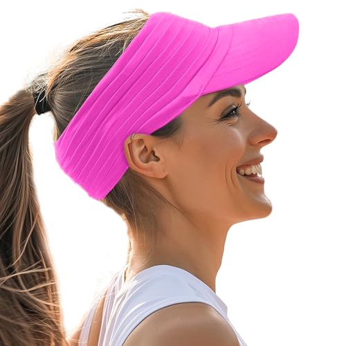 Image of Sports Sun Visor for Men Women UV Protection Lightweight Packable Stretchy Hats for Running, Tennis, Golf