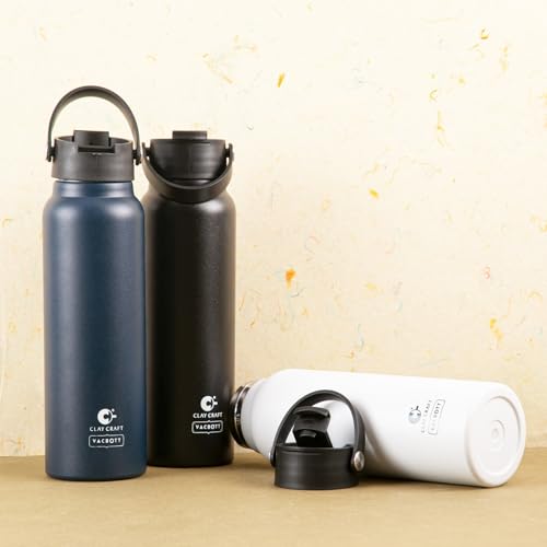 Image of CLAY CRAFT VACBOTT Phantom Double Walled |18 Hour Hot and 24 Hours Cold Water Bottle Vacuum Insulated|Flask Bottle 900ML, 1 Pcs|Easy to Carry|Hiking|Travel Bottle|BIS Certified|1 Year Limited Warranty