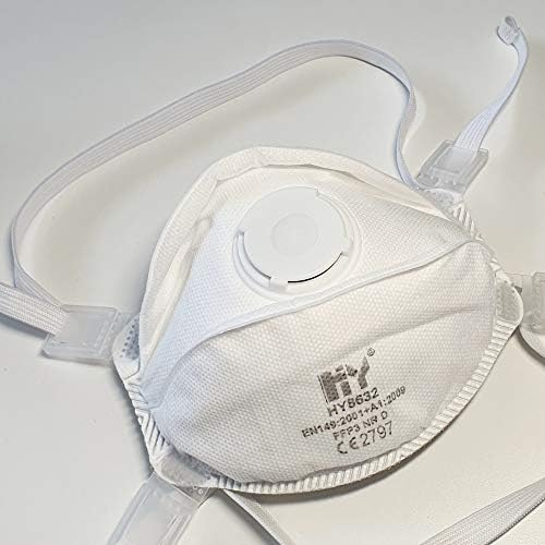OPTIMUM MEDICAL FFP3 Face Mask with Exhalation Valve (x5) - EN 149:2001 and A1:2009 Compliant, 4 Point Headband with Cushioned Lining for Extra Comfort and Security (Type B - Pack of 5)