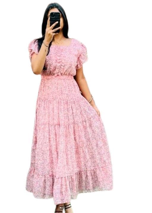 Image of Elegant Women's Georgette A-Line DressSS