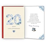 Bestmelo 20th Anniversary Card,20th Anniversary Decorations,20 Year Wedding Anniversary Card Gift,Happy China Anniversary,8x5.3 Inches,Double-Sided