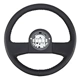QYMOPAY 14 inch racing steering wheel，leather grip steering wheel For Corvette 1984-1989 （black）, ODC-005B
