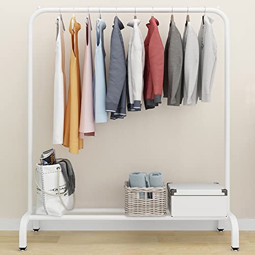 Portant à vêtements avec étagère 1,2 m en métal robuste