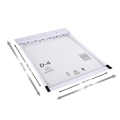 Trifoo 100 Versandtaschen Luftpolsterumschläge haftklebend Luftpolsterversandtaschen Luftpolstertaschen Polsterumschläge D4 (200 x 275 mm) weiß Selbstklebeverschluß 100 Stück