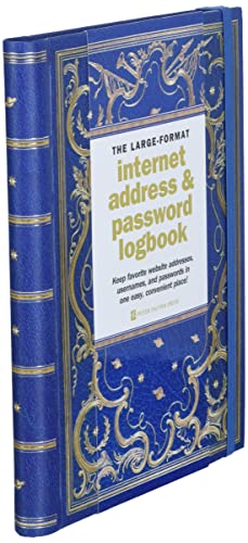 Celestial Large-Format Internet Address & Password Logbook (Removable Cover Band For Security) #TOP2