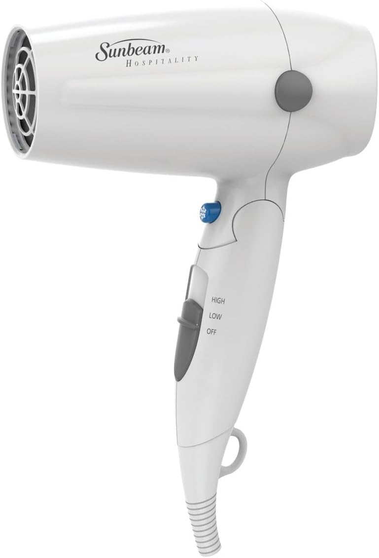 Sunbeam HD3005-001 White Folding Hand Held 2-Speed Hair Dryer