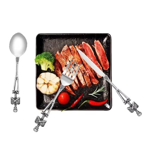 Argenterie squelette acier inoxydable : set de table avec couteau et fourchette - 5