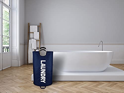 Neatkeep Extra Large Laundry Bags For Heavy-Duty Use With Aluminum Handles, Collapsible Fabric Laundry Basket, Foldable Clothes Bag, (Dark Blue) #TOP7
