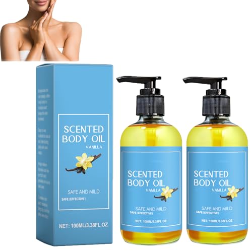 Vanilj kroppsolja, massageolja för kroppen, doftkroppsolja, vanilj kroppsvård, vaniljmassageoljor, fuktgivande kroppsolja, doftande kroppsolja, vanilj-kroppsolja fuktkräm (2 st)