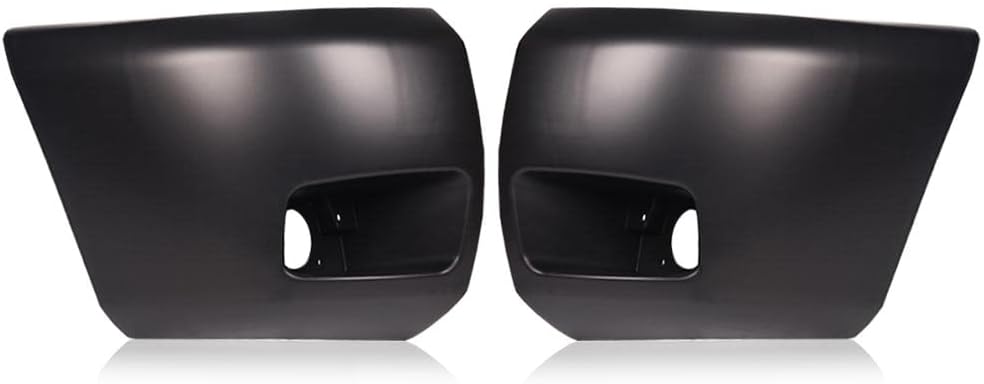GRAND ORANGE Front Bumper Ends with Fog Light Holes 1 Pair Left & Right Compatible with Chevy Silverado 1500 2007-2013 Replaces GM1005147, GM1004147 Extension Bumper Face Bar Cap