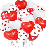 28 Stück Valentinstags-Luftballon-Set, Herzballons, Dekorationen, 4 Stile Herzform, Latexballons für Valentinstag, Hochzeit, Verlobung, Dekorationen