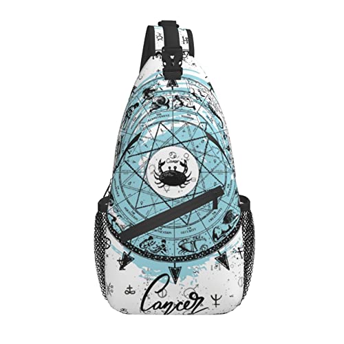 Cancer Sling Bag Personalized Constellations Chest Bag Travel Hiking Chest Bag Daypack Outdoor Sports Bag For Women Men