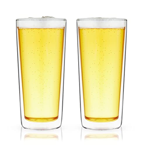 True Double Walled Beer Glasses, Pint Glasses for Beers, Water, Iced Coffee, Cocktails, Game Night, Beer Gifts for Men, BBQ Outdoor Party, Home Bar Accessories, Kitchen Glassware, 16 oz, Set of 2 by TRUE - Image 6