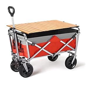 Garden Trolley Kampeerwagen Voor Buiten Met Tafelbord, Opvouwbare En Draagbare Opbergtrolley Voor Vissen/Tuin/Picknick…