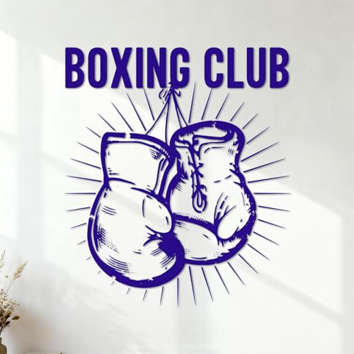 conception du logo du club de boxe Stickers muraux 42x47.9cm Stickers pour vitres Bleu foncé