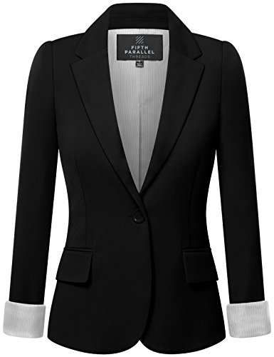 FPT Womens Basic Boyfriend Blazer BLACK MEDIUM