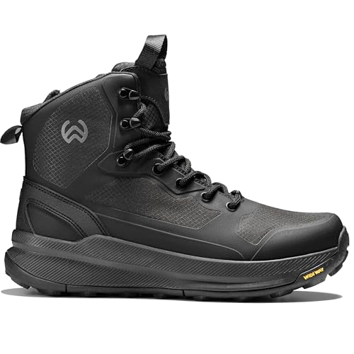 Image of Men's Lightweight Tactical Boots with Side Zipper, Slip Resistant Work Boots for Men, Sneaker-Like Comfort Military Combat Boots for 12-Hour Shifts, Police, EMS, Motorcycle (Black)