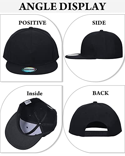 Image of 15 Pack Snapback Hats for Men Hip Hop Style Solid Baseball Hats Adjustable Snapback Cap Flat Brim Baseball Caps