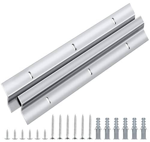 Caianwin 2 morsetti da 30 cm a Z per appendere carichi pesanti, in metallo, per specchi, armadi e pensili (1 paio)