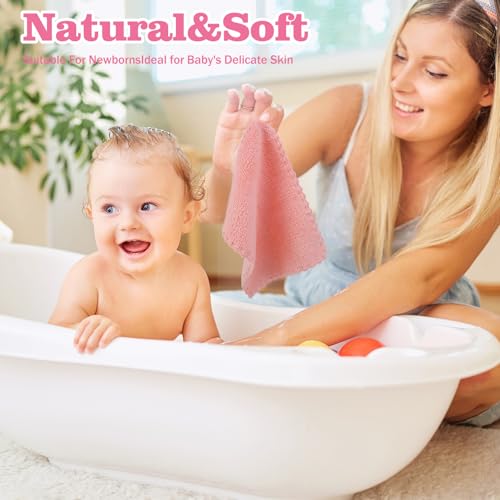 Image of Baby Washcloths 24-Pack, Microfiber Coral Fleece Baby Towels, Super Soft and Absorbent Wash Cloths for Newborns, Infants and Toddlers, 7''x9'', Multicolor