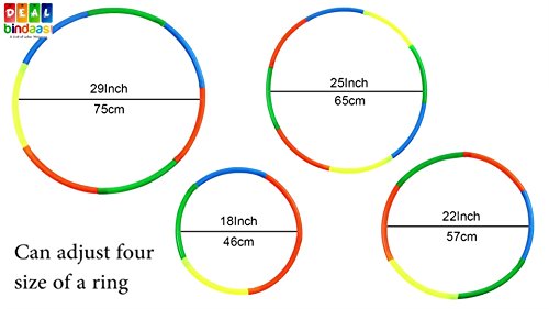 Image of DealBindaas Octa Hula Hoop - Adjustable 4-Size Exercise Ring for Adults, Kids & Women - 18-29 inch Interlocking Hoola Hoop Set