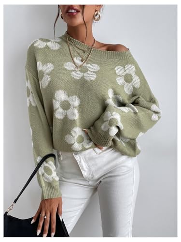 SOLY HUX Women's Floral Sweaters Long Sleeve Crew Neck Knit Pullover Tops Casual Jumper Fall Clothes2