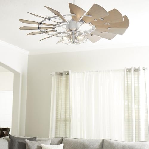 Quorum International 1905-86 I Windmill Fan Collection Compatible Dimmable LED Three Bulb Cage Light Kit I Oiled Bronze Finish I 3000K I Light Kit Only I Ceiling Fan Not Included