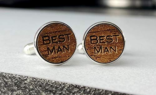 Manchetknopen heren hout Best Man - manchetknopen bruiloft paar manchetknopen van natuurlijk hout cadeau voor mannen - Image 3