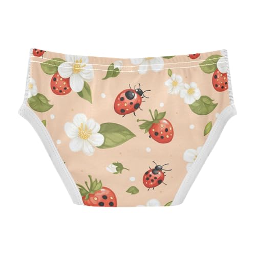 Wusikd Ladybugs Boys' Underwear Cotton Strawberries Boys Briefs Soft Toddler Underwear 2T2