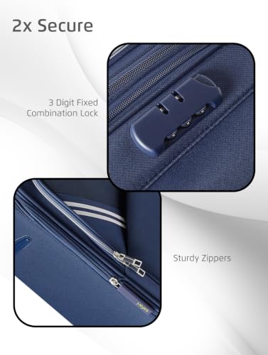 Image of Safari Swift Neo Set of 3 Cabin, Medium & Large Soft Luggage Trolley Bag with Dual Wheels, Polyester, Expandable, 8 Wheels, Travel Bag, Suitcase for Travel, Trolley Bags for Travel, Blue