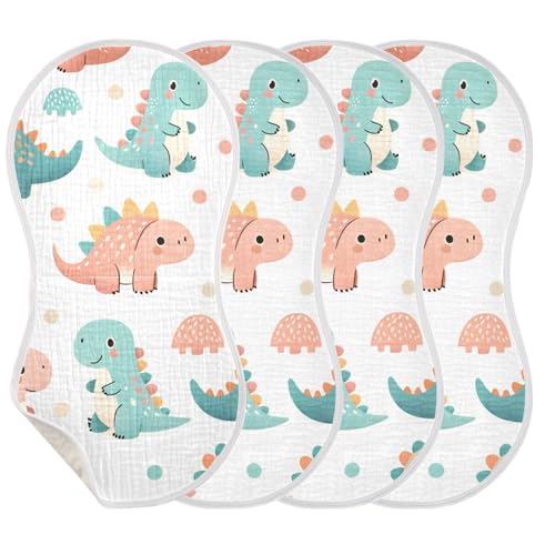 Muslin Burp Cloth for Baby 1PC Cute Little Dinosaurs Super Absorbent Burping Cloths, Bibs for Newborn Boys Girls3
