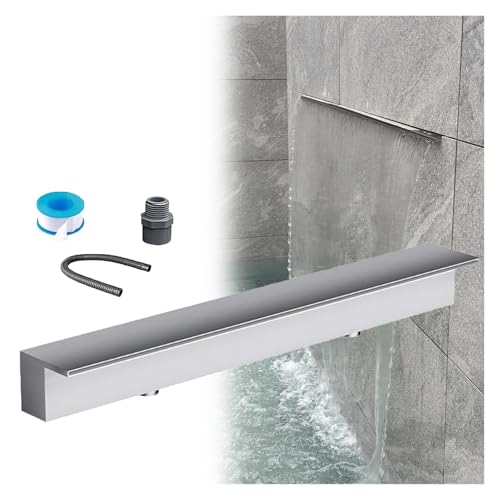 Kit Cascata a Cascata con Tubi corrugati per Esterni, Cascata a Cascata incassata a Parete in Acciaio Inossidabile per Decorazioni Esterne, laghetto per Pesci e Spa, Kit per Giochi d'Acqua d