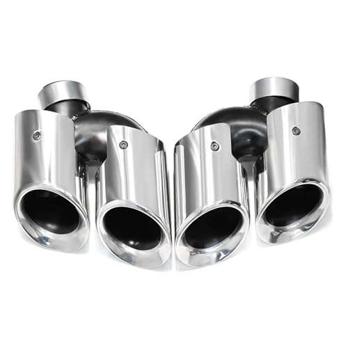 Embout d'échappement de voiture quad look GTS en acier argenté brossé