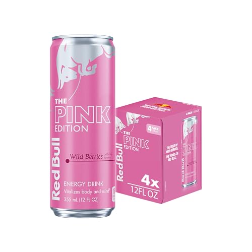 Image of Red Bull Wild Berries, Pink Edition, with 114mg Caffeine plus Taurine & B Vitamins, 12 Fl Oz, Pack of 4 Cans