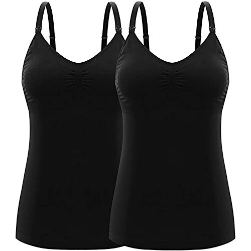 2pc Premamá Tops Camisas sin Manga Lactancia Materna para Mujeres elástico Verano Color sólido cómodo Chaleco Camiseta Ropa Premamá de Enfermería Primavera Basic Regalo Durante el Embarazo