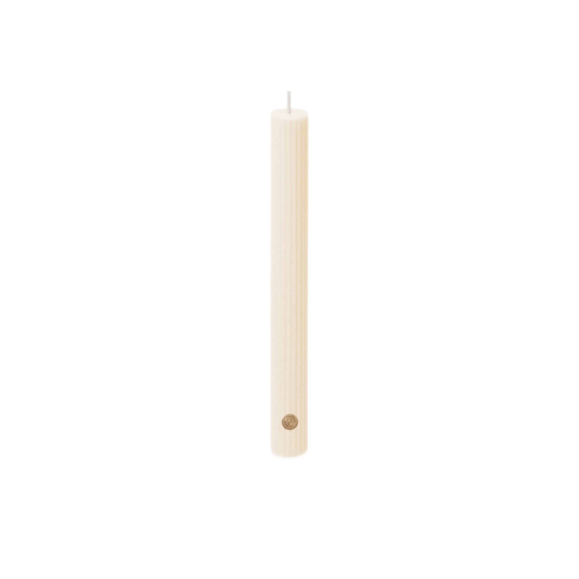 Spaas Ribbed Dinner Candle 10h, Ivory