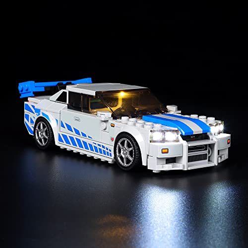 Kyglaring LED Lighting Kit Compatible with Lego Speed Champions Nissan Skyline GT-R (R34) 76917 Building Blocks