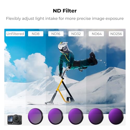 Image of K&F CONCEPT Snap On CPL ND Filter Kit for DJI Osmo Action 6, 6 Pack CPL ND8 ND16 ND32 ND64 ND256 Action 6 Filter, Neutral Density Polarizing Action Camera Accessories, Multicoated HD Optical Glass