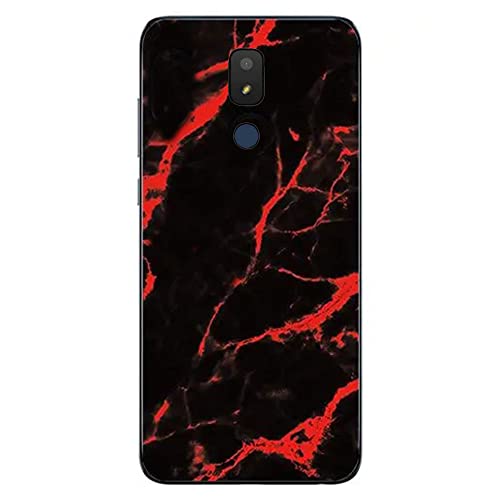 Ranyi For Sharp Rouvo V Phone Case With Screen Protector, Sharp Rouvo V Case, Marble Slim Tpu Case With Screen Protector 360 Full Body Shock Absorbing Marble Case Cover For Sharp Rouvo V 2022 -Red #TOP1