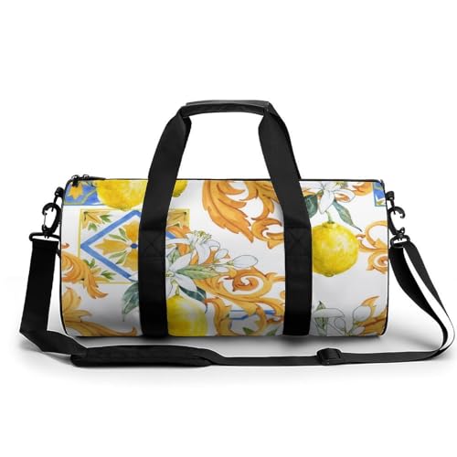 Sac week-end Fleur Citron, bagage cabine camping et voyage