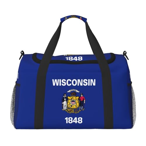 Sac de sport noir drapeau du Wisconsin sous le siège format One Size pour cabine