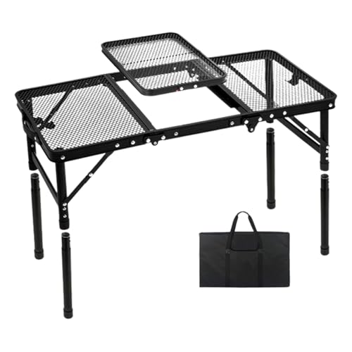 Mesa Plegable – Mesas – Mesa de Camping Mesa portátil de Altura Ajustable con de Transporte para mochileros, Playa,